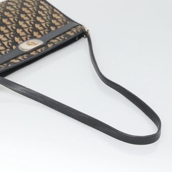 DIOR Trotter Canvas Shoulder Bag Navy Gold - Picture 7 of 12